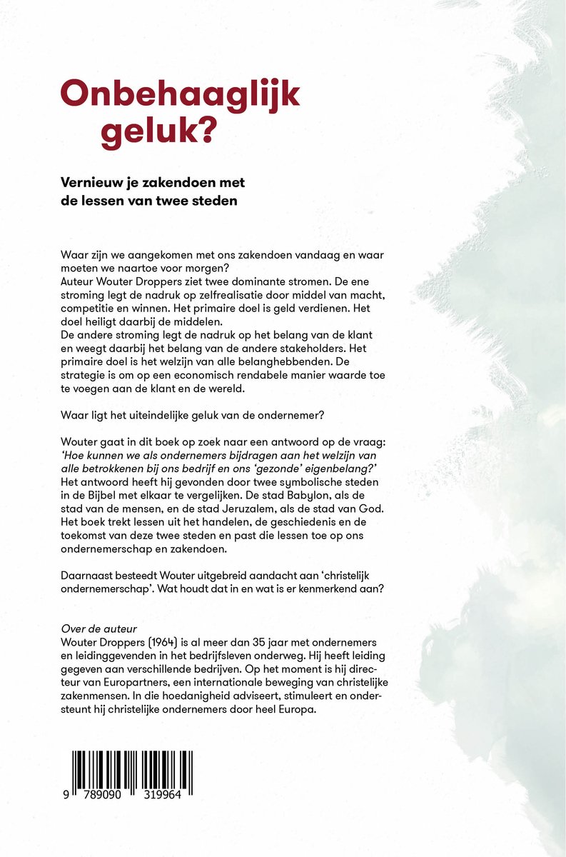 Onbehaaglijk geluk - back cover