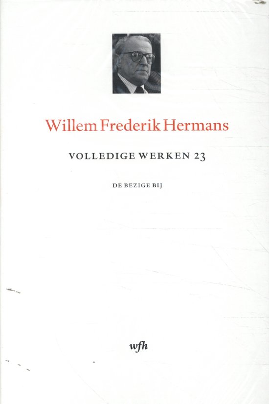 Boekomslag met een portretfoto van Willem Frederik Hermans. Titel: Volledige Werken 23.