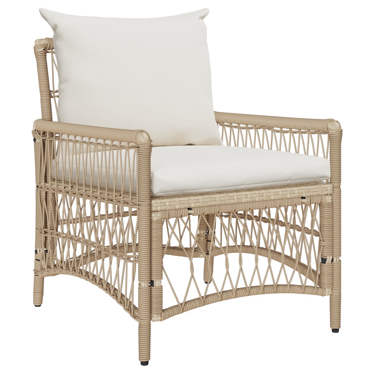 vidaXL - Tuinstoel - Beige - poly - rattan