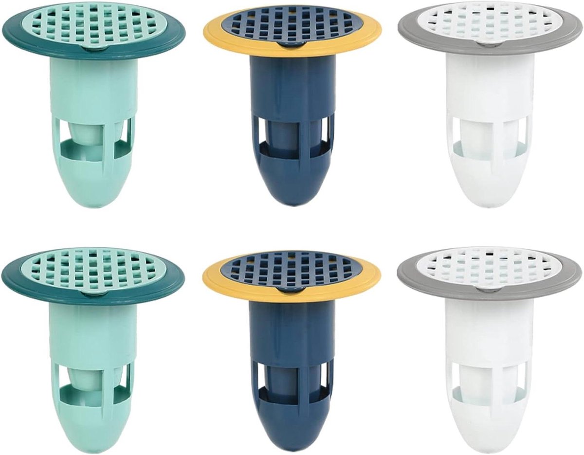 6 Stuks Siliconen Riool Kern Anti Geur Afvoerputje Deodorant Zeef - Universeel voor Keuken, Toilet, Badkamer