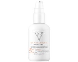 Vichy Capital Soleil UV-Age Daily SPF50+ - Zonnefluide Dagelijkse Bescherming - Gezicht - Niacinamide (Vitamine B3) en Peptiden - 40ml