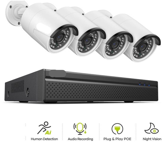 Dexters® IP Camera - Beveiligingscamera Binnen Buiten - Home Security Camera Draadloos Nachtzicht
