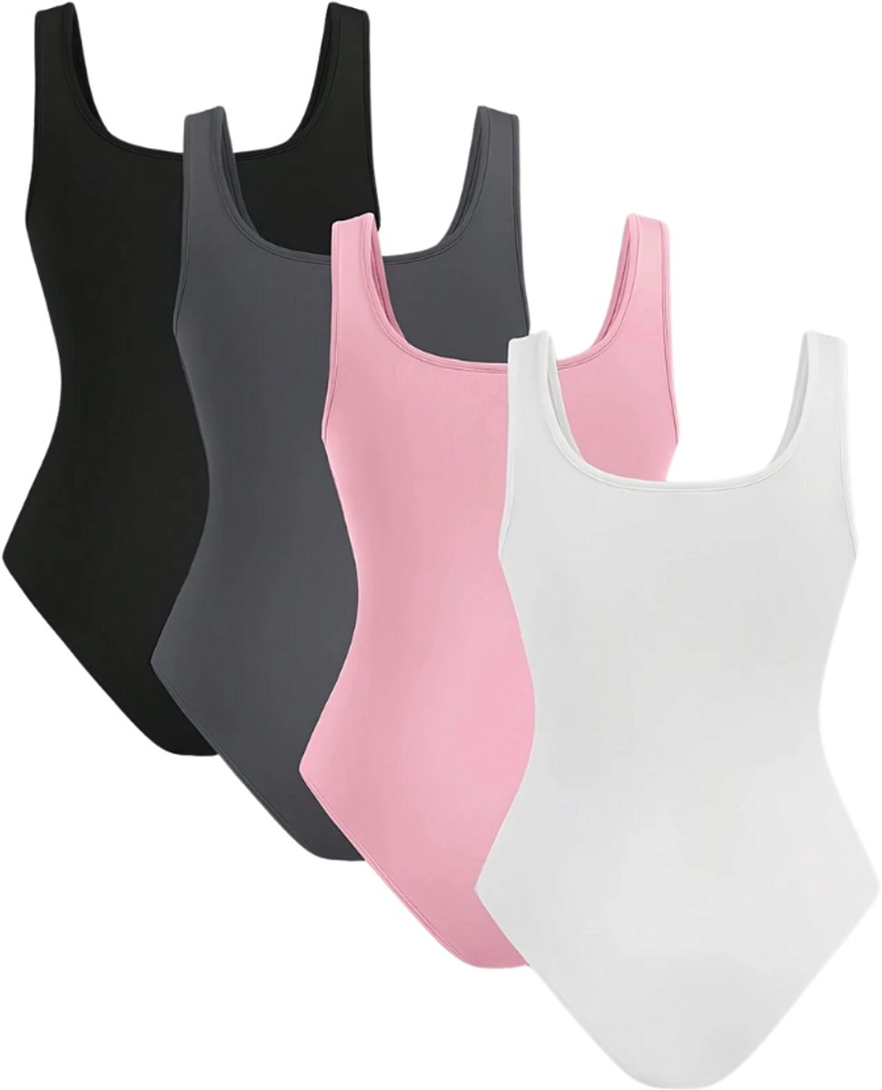 Bovista Bodysuit Dames - Jumpsuit - Corrigerend Ondergoed - Body plunge - Lingerie - Setje Vrouwen - 4 Pcs - Gemengd 3