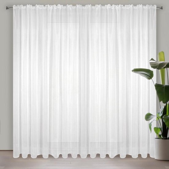 Rideau prêt à l'emploi Lucy sur ruban 300 x 250 cm blanc