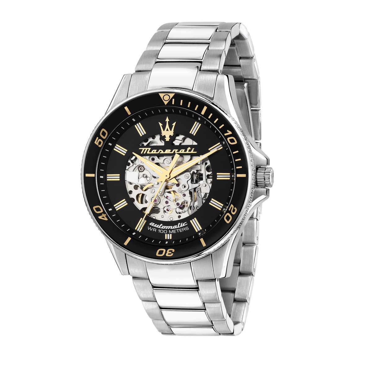 Maserati watch - R8823140014 - Sfida - automatic - heren - horloge - zwart - zilver - goud - 44 MM