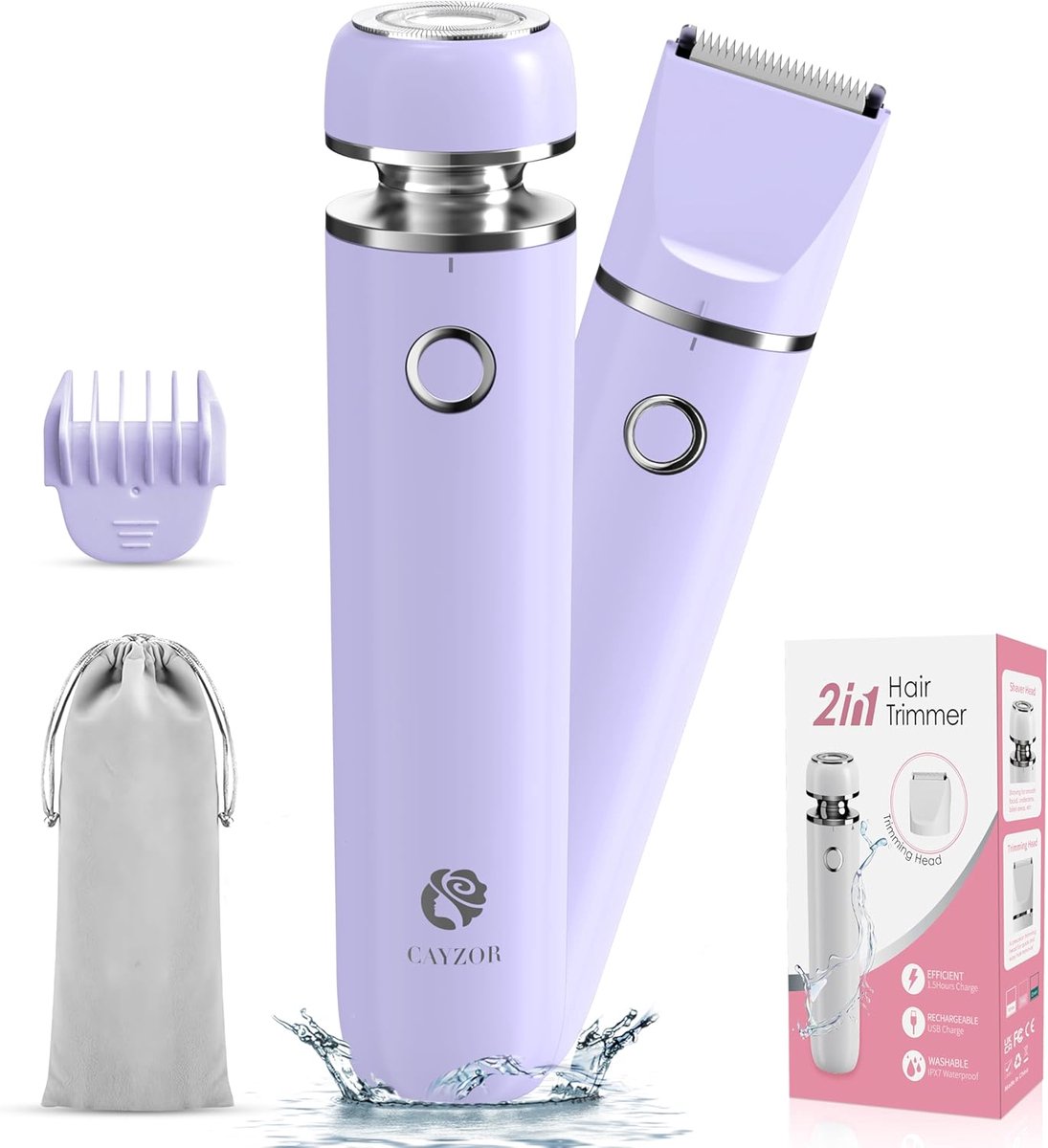 Draadloze Gezichtshaartrimmer - 2-in-1 Waterdichte Bikintrimmer voor Vrouwen