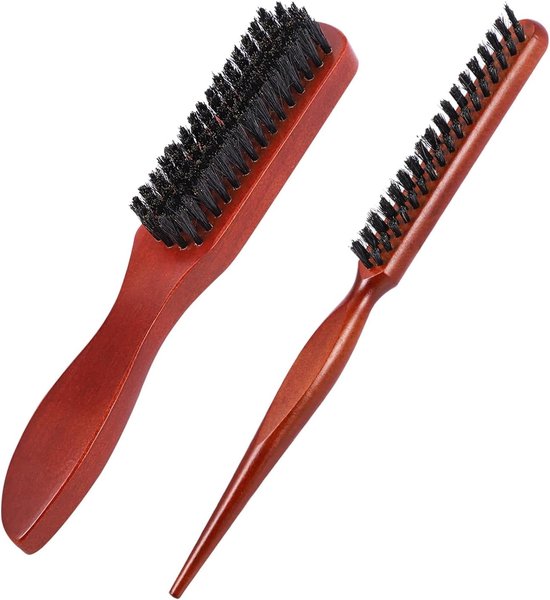 Gladde Rug Haarborstel Set - Varkenshaar Plagen Borstel - 2 Stuks | bol