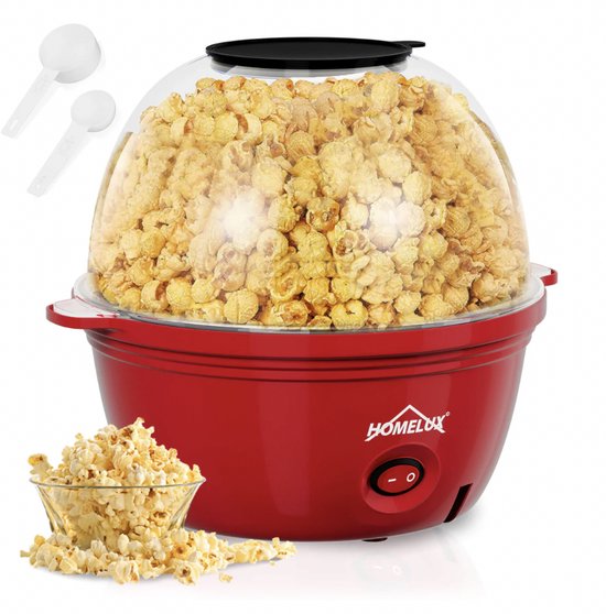 Popcorn machine, 1200 W, popcorn in 2 minuten, elektrische hete lucht, zonder olie en vet, gemakkelijk schoon te maken, voetbal Football Edition ontwerp, container 4479