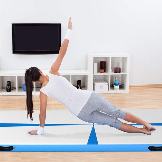 5m YouAre air AirTrack turnmat - Master Pro 20 cm gym mat blauw
