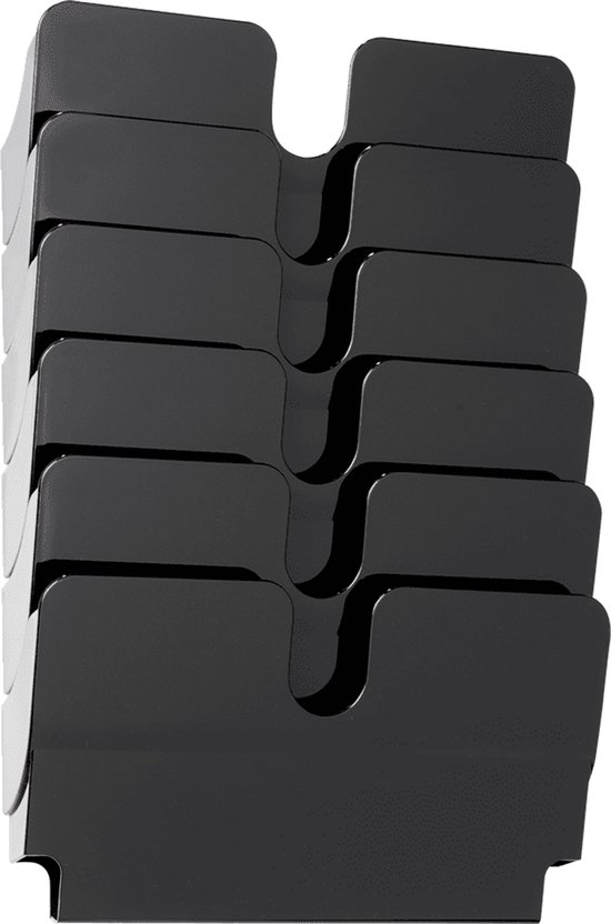Durable FLEXIPLUS 6 A4 QUER 1700014061 Porte-brochures noir, transparent DIN A4 horizontal Nombre de compartiments 6 1