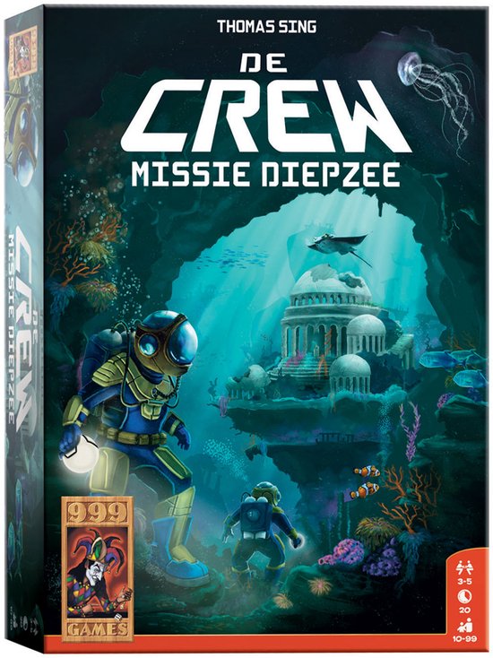 999 Games - De Crew Missie Diepzee - Kaartspel - Werk samen en win - 30 verschillende missies - Gezelschapsspel - Klein cadeautje