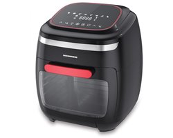 Heinner Heteluchtfriteuse – 2000W – 11L Ovencapaciteit – 4,5L Mand – Ovenfunctie – Touchbediening – 8 Programma’s – Timer 4u – Rotisserie – Zwart/Rood