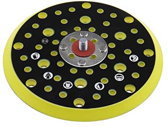 Platorello Per Levigatrice Cuscinetto Levigatrice 150 Mm - 54 Fori, Compatibile Con Mirka CEROS E DEROS Cuscinetto Gancio E Anello