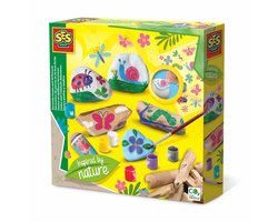 SES - Stenen en drijfhout decoreren - Inspired by nature - goed dekkende verf - met rub-on stickers - versier de witte stenen en het hout