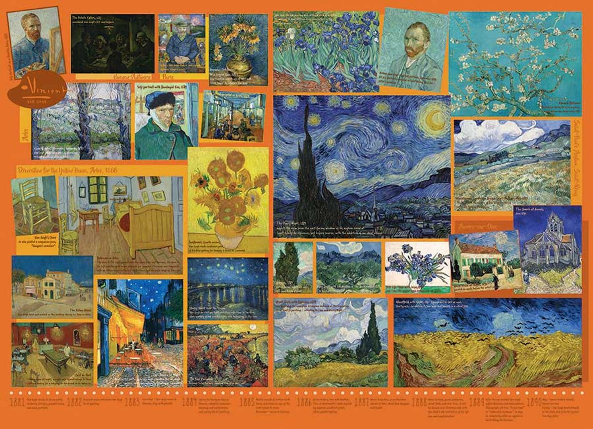 Cobble Hill puzzel 1000 stukjes - Van Gogh kunst legpuzzel.