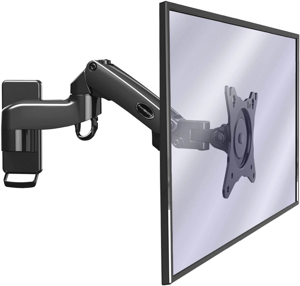 Ergonomische Monitorarm voor Muurmontage - Geschikt voor 17-27 inch Schermen, Hoogteverstelbaar en Flexibel