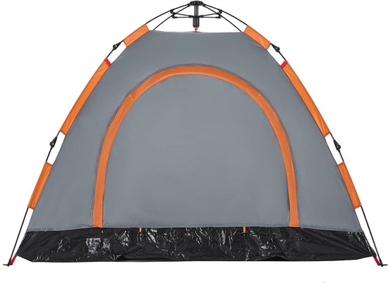 vidaXL - Tent - 3-persoons - snelontgrendeling - grijs - en - oranje van Vidaxl — afbeelding 4