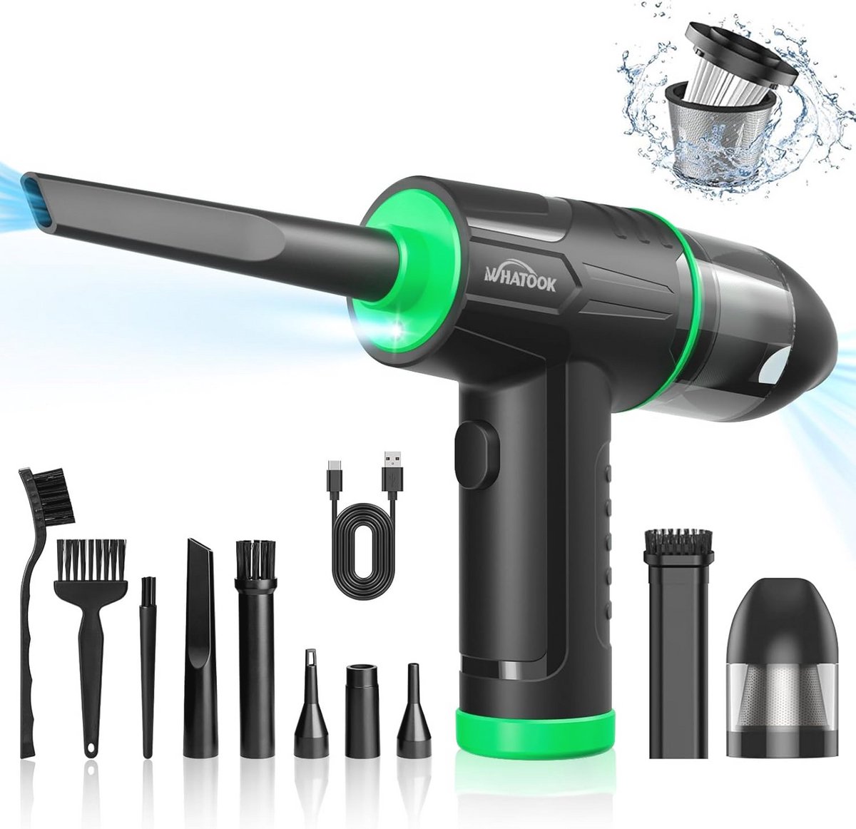 Oplaadbare 2-in-1 Luchtblazer en Stofzuiger zonder Snoer – 10000 RPM en 10KPA