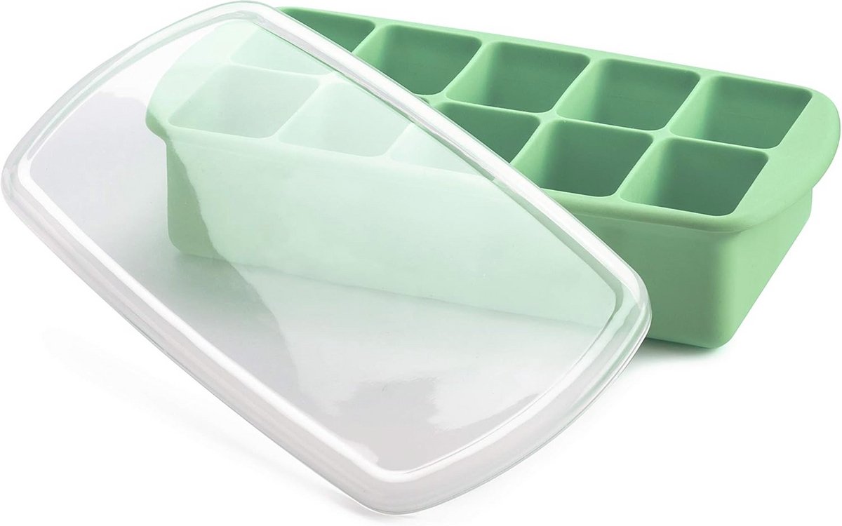 Siliconen Vriezer Tray voor Babyvoeding en Maaltijdprep - Mint Groene Flexibele Bakvorm