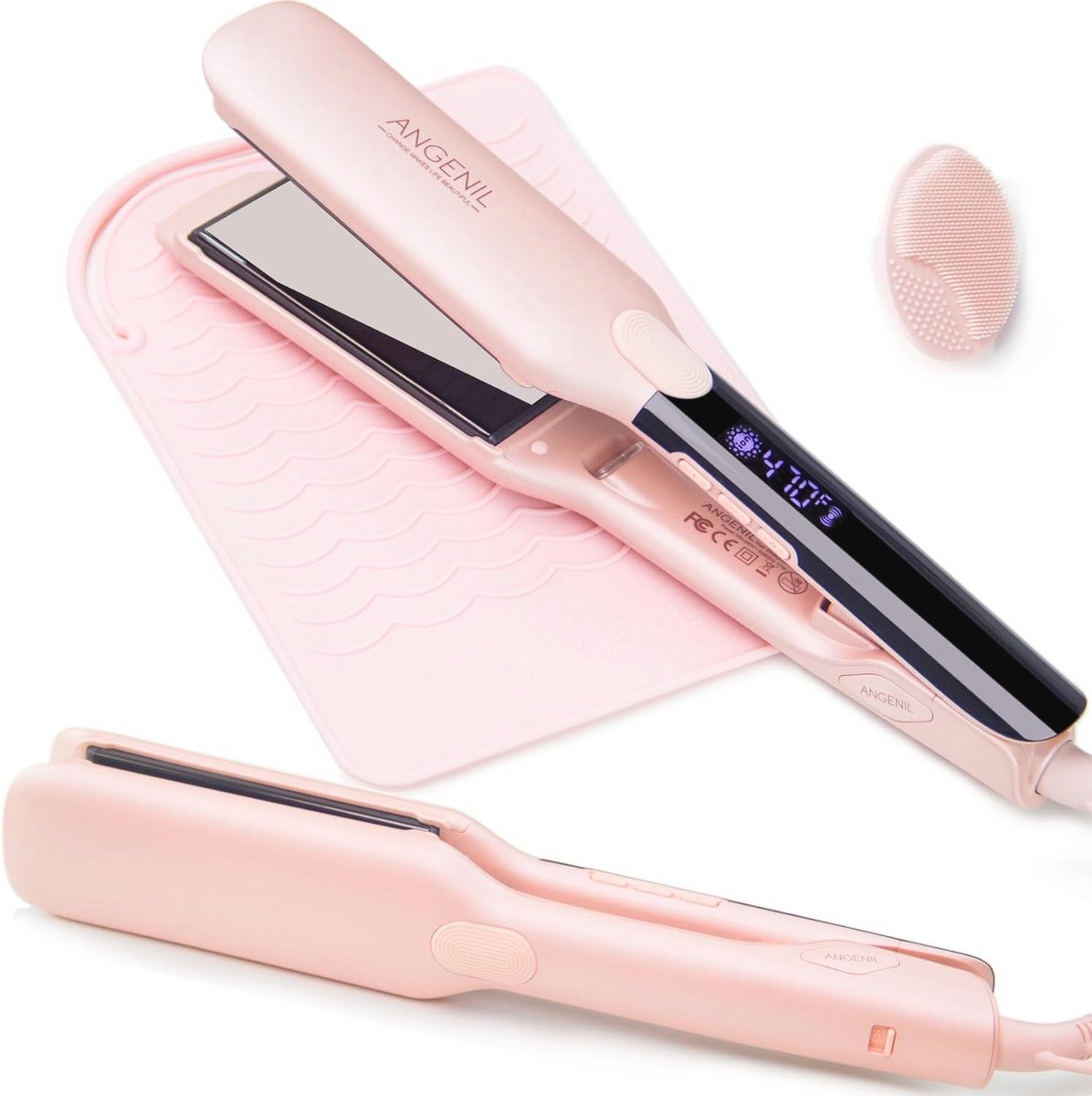 2-in-1 Titanium Haar stijltang en Krulplaat - Salonkwaliteit, Instelbare Temperatuur, Snelle Opwarming
