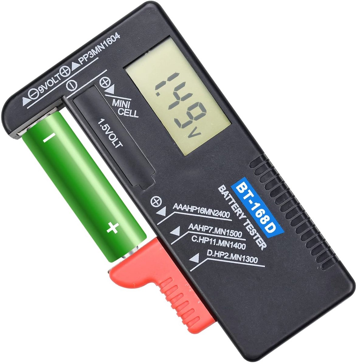 Digitale LCD Batterijtester voor AA/AAA/C/D/9V en Knoopcellen