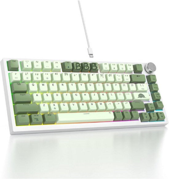 Snpurdiri Bedraad mechanisch gamingtoetsenbord, 60% grootte, 61 anti-ghosting-toetsen, blauwe