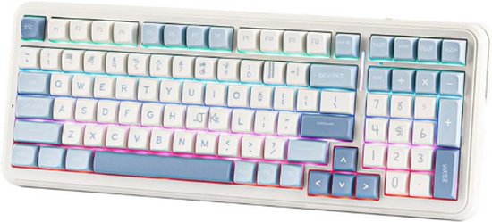 MechLands MCHOSE K99 96% Teclado mecánico BT5.0/2.4 GHz/USB-C, cremetastatur, 6 capas de acolchado, batería 6000 mAh, Hot Swappable, NKRO