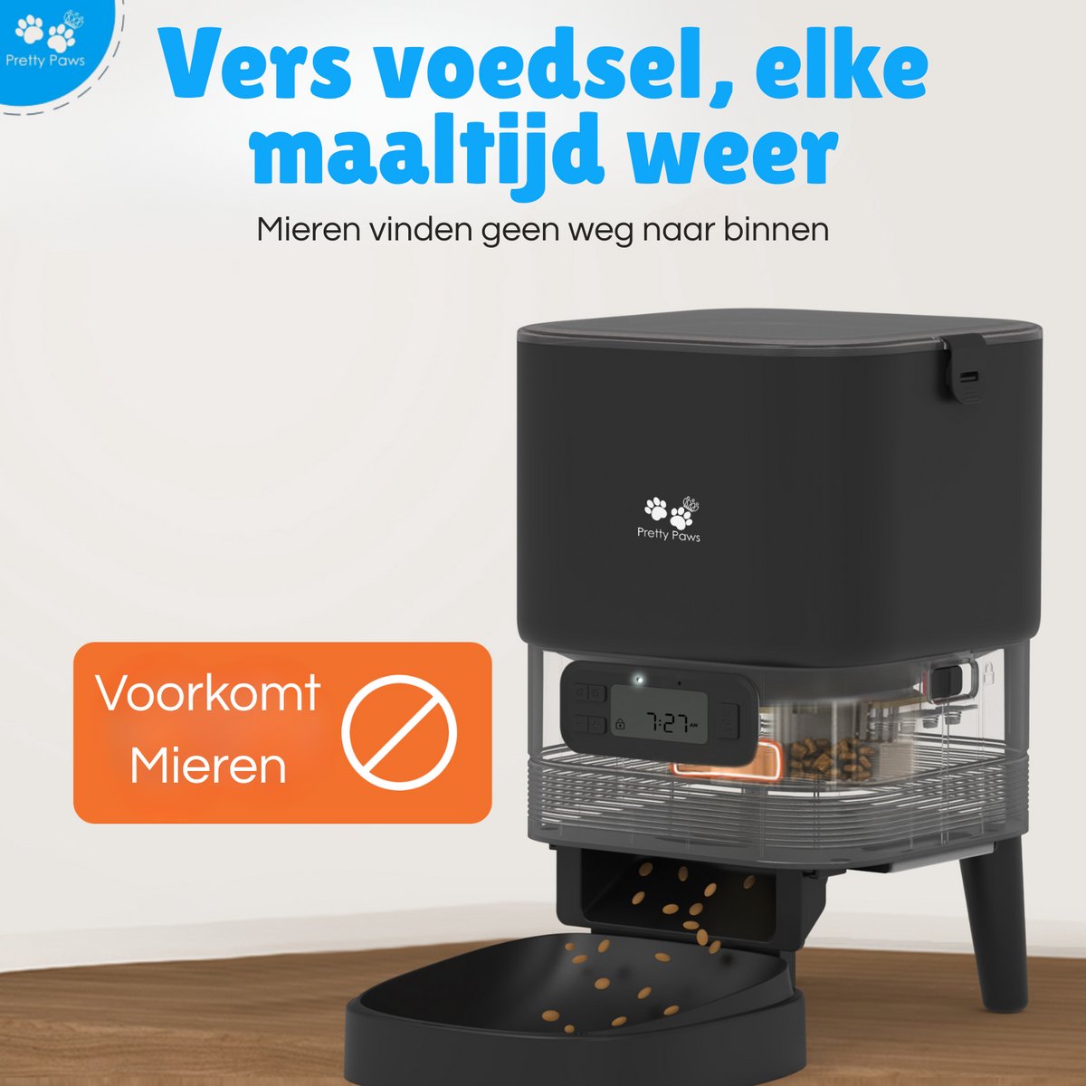 Afbeelding 3 van Pretty Paws PF11 Professionele Automatische Voerbak - Zwart - Instelbaar voedingsschema - Voerautomaat - Voerbak Kat Automatisch - Voerbak Hond - Katten Voerbak - Automatische Voerbak