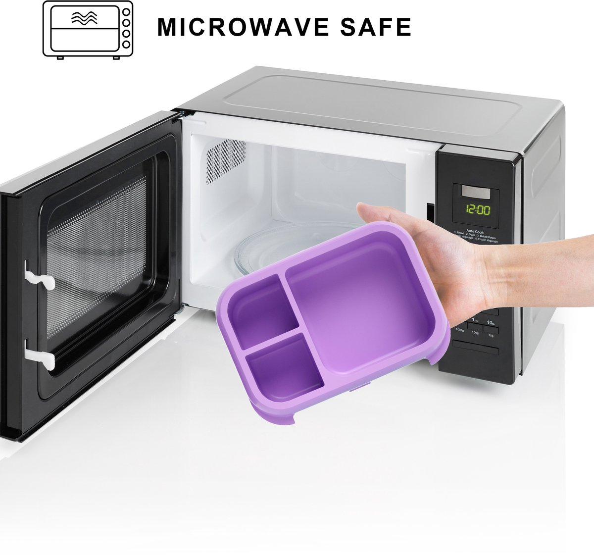 BentOH! Bento Box en Brooddoos 2-in-1 voor Kinderen - Zeemeermin - Lekvrij & BPA-vrij – Met 3 Uitneembare Vakken – Magnetron-, Vriezer- & Vaatwasser bestendig — afbeelding 6