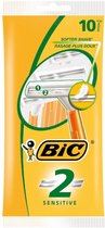 Bol.com BIC 2 Sensitive Wegwerpscheermesjes Voor Heren Met Een Enkel Mesje En Vaste Kop - Pak van 10 Stuks aanbieding