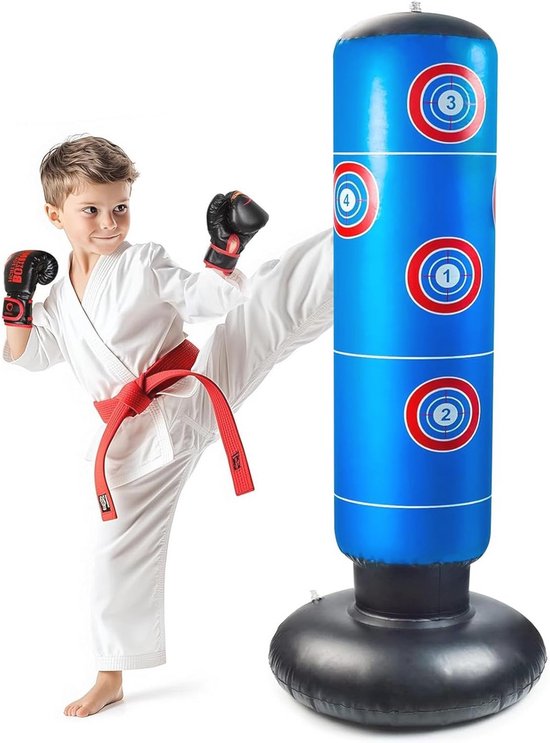 Sac de Frappe Enfant,160cm Punching Ball Enfants,Sac de Boxe Gonflable