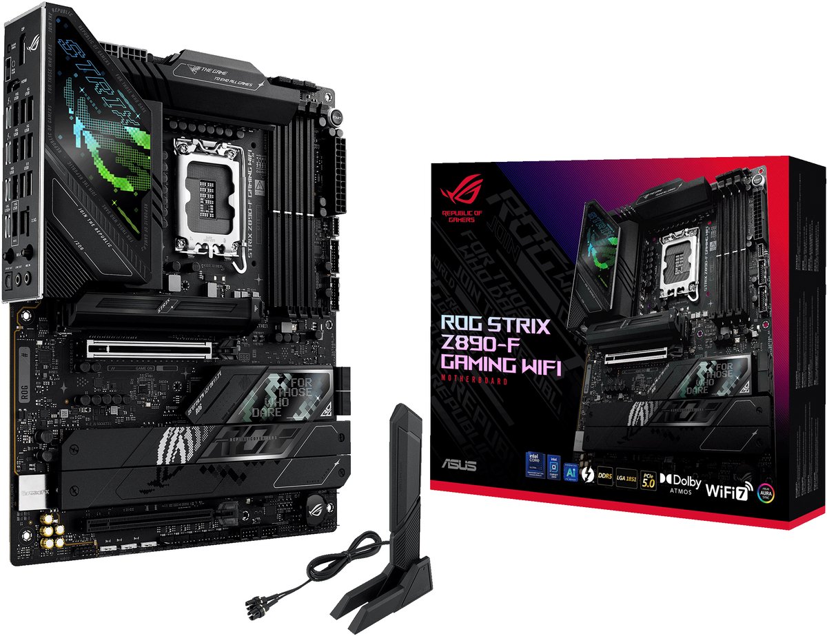 ASUS ROG STRIX Z890-F GAMING WIFI moederbord RAID, 2.5Gb-LAN, WIFI, BT, Sound, ATX