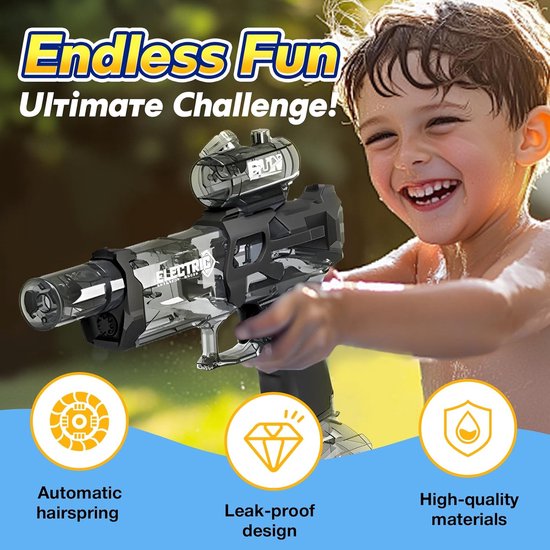 Elektrisch waterpistool spuit blaster soaker 500ml met 50 ft, zomer buitenzwembad speelgoed, hoge druk 550cc batterij aangedreven spuitpistolen, 100% nieuw | NL