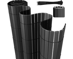 Balkonscherm PVC Flexibele tuinscherm Zichtwerende omheining van pvc, inkijkbescherming, windscherm voor balkon; voor buiten; balkon, terras en tuin Grijs 80*400cm