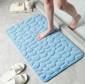 Badmat Antislip 60x90cm - 2 stuk badmat set - Water absorberende Badkamermat - Wasbare Douchemat - Sneldrogend zachte comfortabele badmat met uitstekende absorptie - Blauw