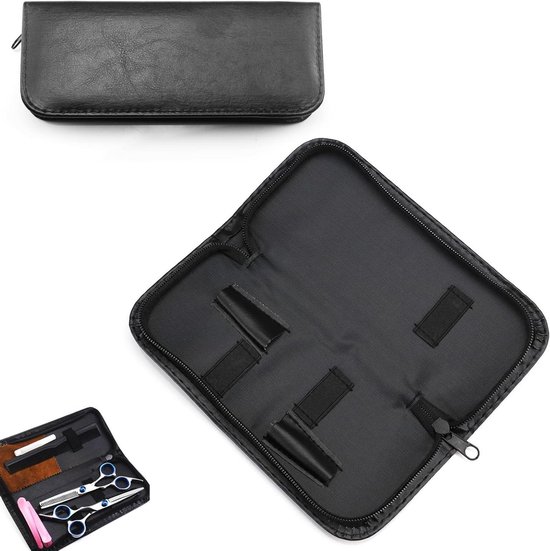 Tiiyee Kapper Case Voor Stylist, Shear Houder Haar Tool Holster Kapper Clipper Tas Taille Schouder Riem Pouch Lederen Salon Haarstylisten Groomer Professionele Kam Organizer Verstelbare, Zwart, Modern