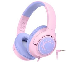 StayPowered Kinderheadset - Gehoorbescherming en Gemoedsrust Gecombineerd! - met Volumebegrenzing - Kristalhelder Stereogeluid - Draaibare Oorschelpen - Verstelbare Hoofdband - Compact Design - Roze - Levering Sneller dan Aangegeven!