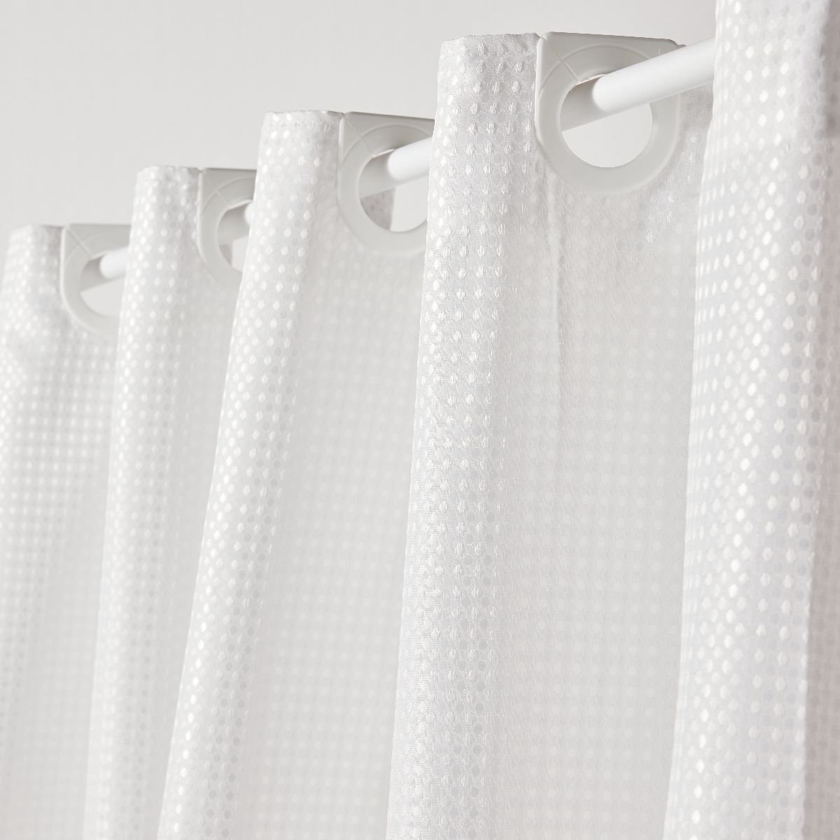 TODAY UTILITY – Jacquard douchegordijn – 180x200 – Wit – 12 clips
