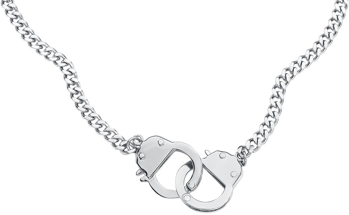 Goedkoopste etNox hard and heavy Handcuffs Halsketting zilverkleurig Roestvrij staal Heren - Biker, Rock wear