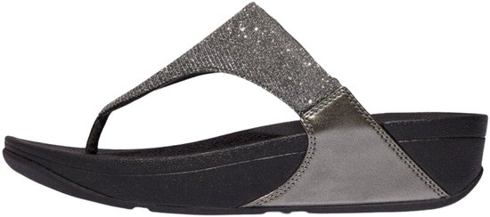 FitFlop Lulu Shimmerlux Toe-Post Sandales Femmes - Étain