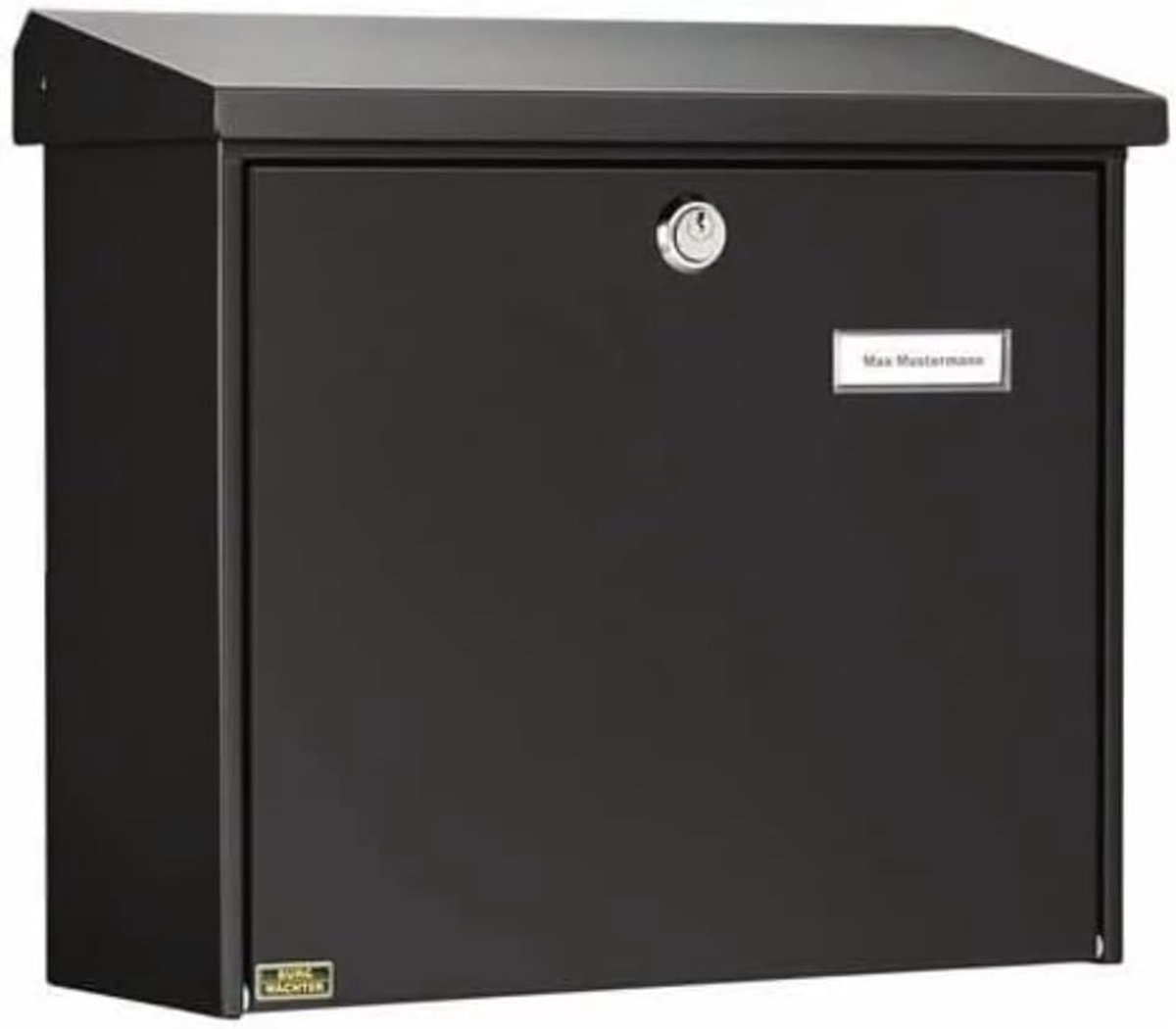 Ruime Inbouw Brievenbus voor Buiten met Naamplaatje, Zwart, DIN C4, Inclusief Sleutels