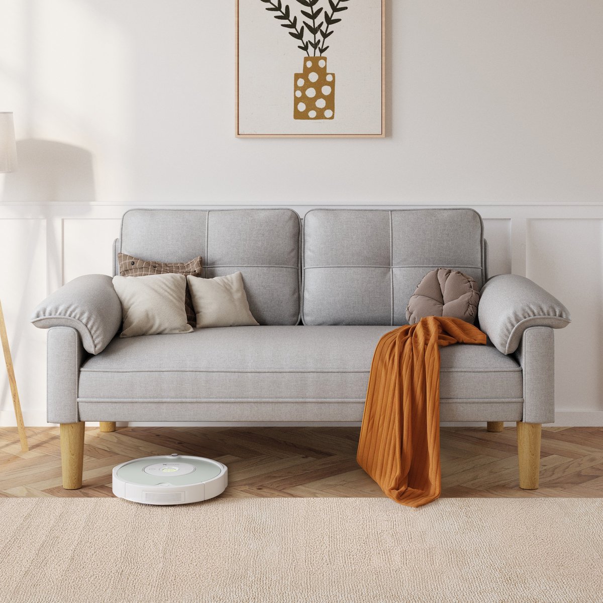 Bealife AR71 Bank - 2 Zitsbank met Zijvak - 145 x 77 x 77 cm - Grijs