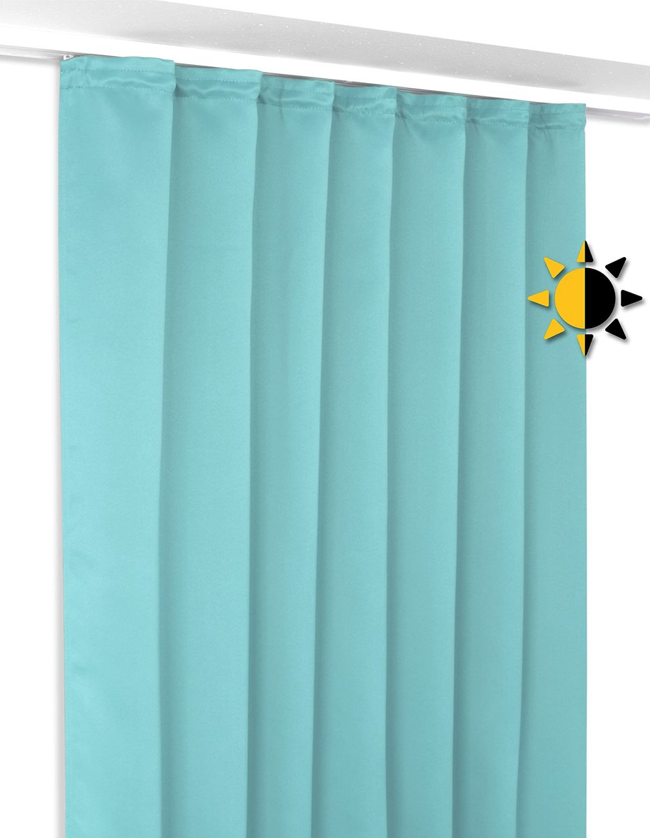 Unyqoos ® Hoogwaardig Verduisteringsgordijn met Geluiddempende en Warmte-isolerende Eigenschappen blauw
