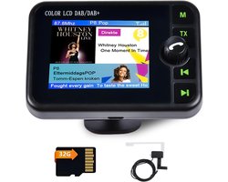 Digitale DAB/DAB+ Auto Adapter met 2,4 Inch Kleurenscherm en 32GB TF Cards