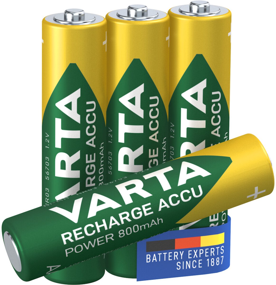 Varta AAA Oplaadbare Batterijen - 800mAh - 4 stuks