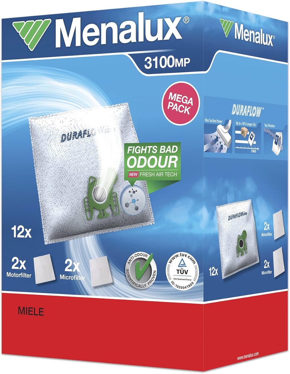 Stofzuigerzakken met Microfilters - 12 Stuks