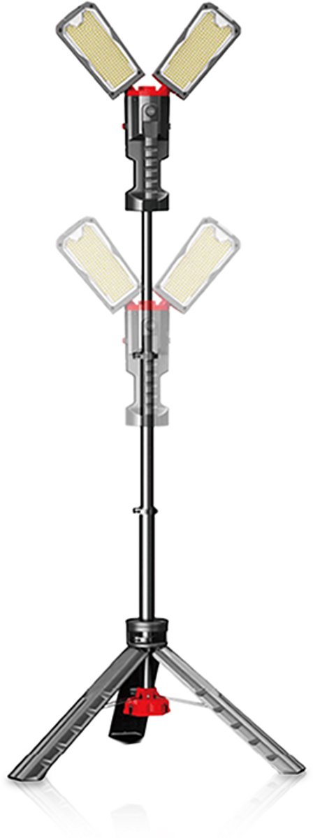 Professionele bouwlamp op statief | 2x 50 watt | CCT-Lichtkleuren