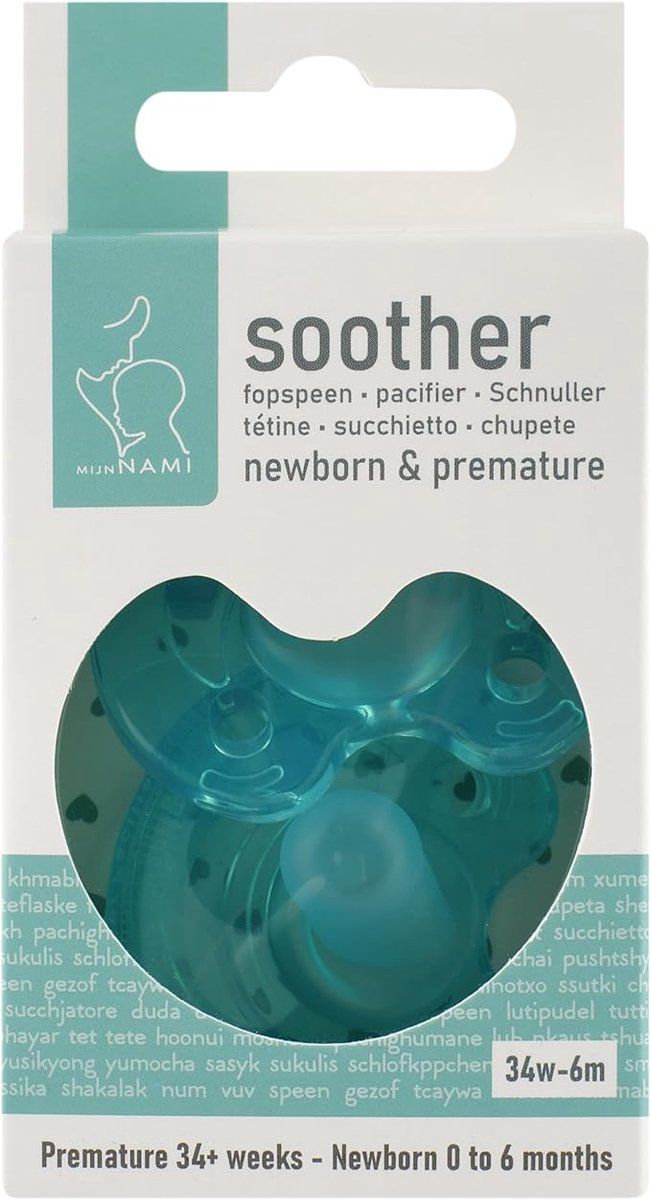 MijnNami Soother Speen Duopak - 2 stuks - Mint - Stimuleert borstvoeding - Newborn fopseen - 34w / 0-6 maanden van MijnNami — afbeelding 5