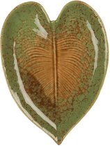 Clayre & Eef Decoratie schaal Blad 15x11x2 cm Groen Keramiek