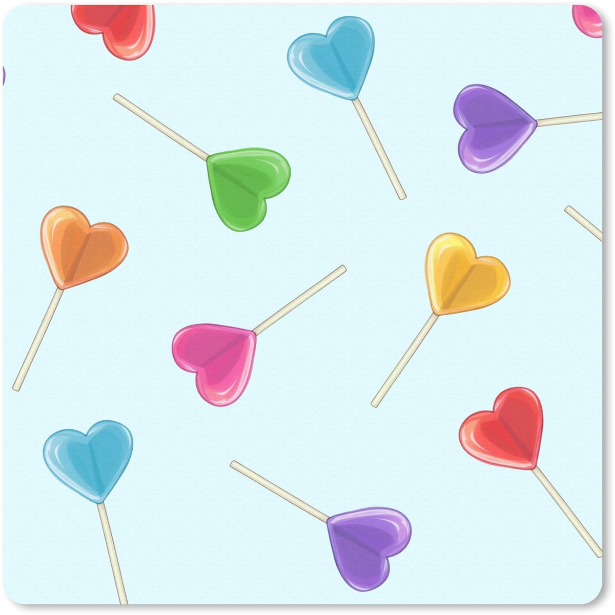 Muismat 20x20 cm - Mousepad Lolly - Regenboog - Snoep - Muismatten